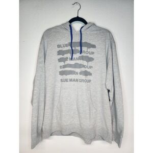 Blue Man Group Long Sleeve Hoodie Sweatshirt Mens Size XL Gray